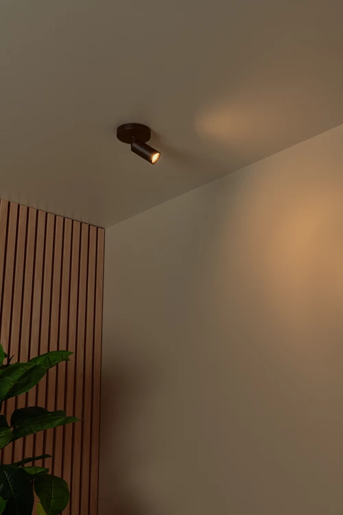 Lucide RITMO - Plafondspot - Ø 10 cm - 1xGU10 (MR11) - Zwart - sfeer 1